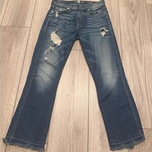 7 For All Mankind Cropped Bootcut Jeans Size 24